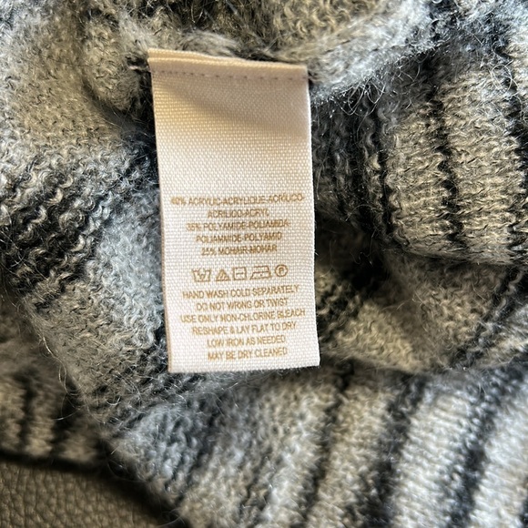 Free People Beach Mohair Blend Lightweight Tiger Stripe Cardigan Sweater Large - Picture 13 of 14